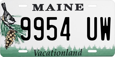 ME license plate 9954UW