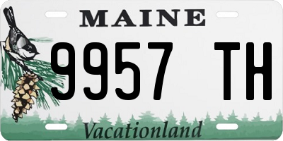ME license plate 9957TH