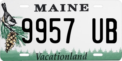 ME license plate 9957UB