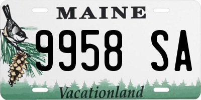 ME license plate 9958SA