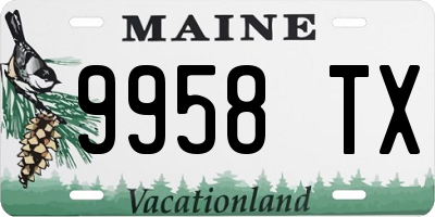 ME license plate 9958TX