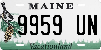 ME license plate 9959UN