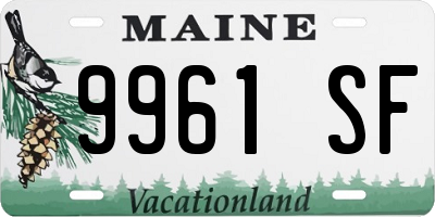ME license plate 9961SF