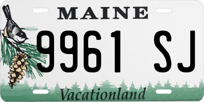 ME license plate 9961SJ