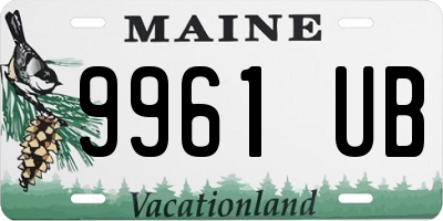 ME license plate 9961UB