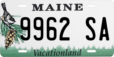 ME license plate 9962SA