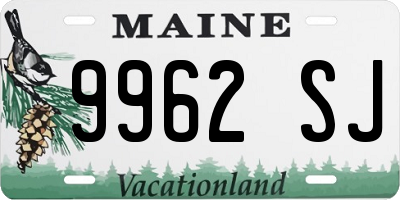ME license plate 9962SJ