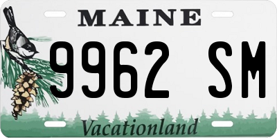 ME license plate 9962SM
