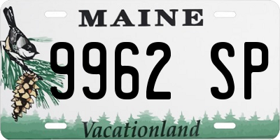 ME license plate 9962SP