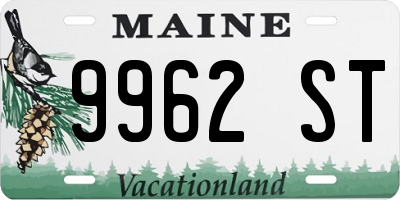 ME license plate 9962ST