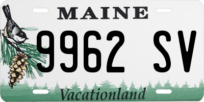 ME license plate 9962SV