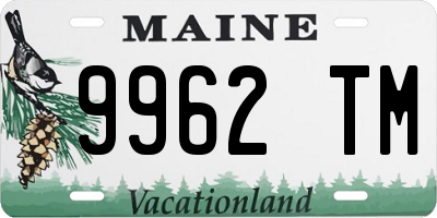 ME license plate 9962TM