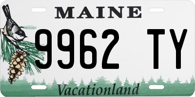 ME license plate 9962TY