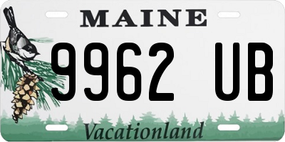 ME license plate 9962UB