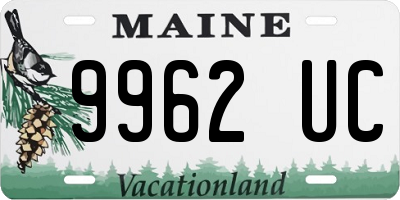 ME license plate 9962UC