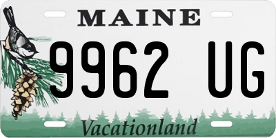 ME license plate 9962UG