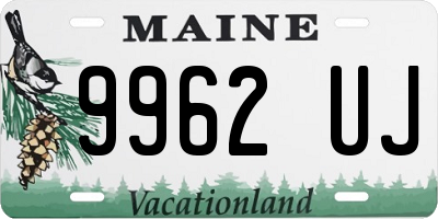 ME license plate 9962UJ