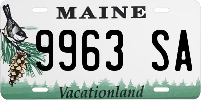 ME license plate 9963SA