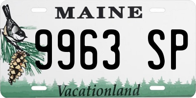 ME license plate 9963SP