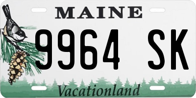 ME license plate 9964SK