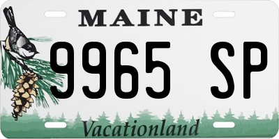 ME license plate 9965SP