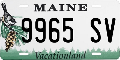 ME license plate 9965SV