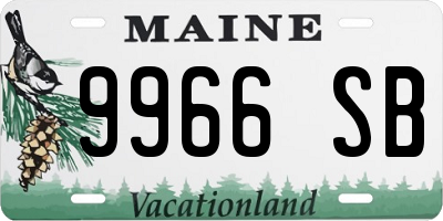 ME license plate 9966SB