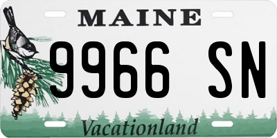 ME license plate 9966SN