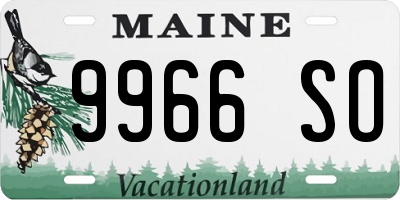 ME license plate 9966SO