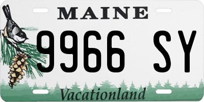 ME license plate 9966SY