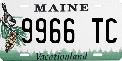 ME license plate 9966TC
