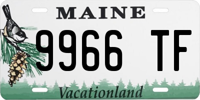 ME license plate 9966TF