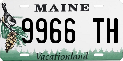 ME license plate 9966TH