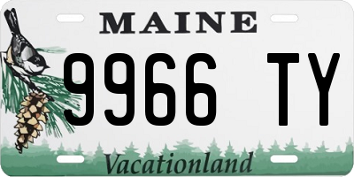 ME license plate 9966TY