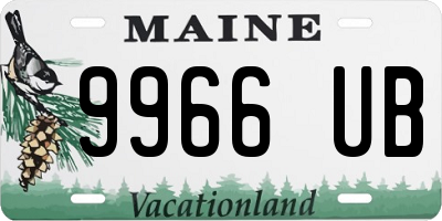 ME license plate 9966UB