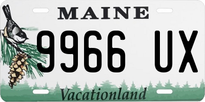 ME license plate 9966UX
