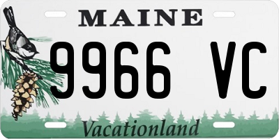 ME license plate 9966VC