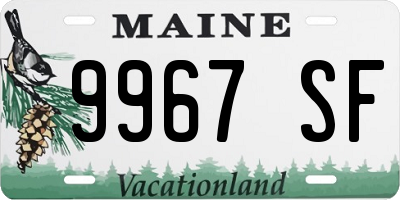 ME license plate 9967SF