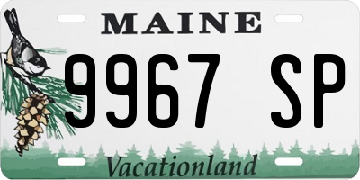 ME license plate 9967SP