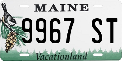 ME license plate 9967ST