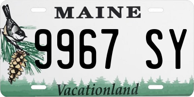 ME license plate 9967SY