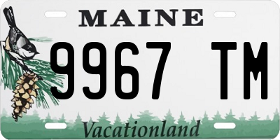 ME license plate 9967TM