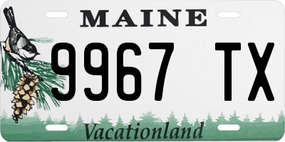 ME license plate 9967TX