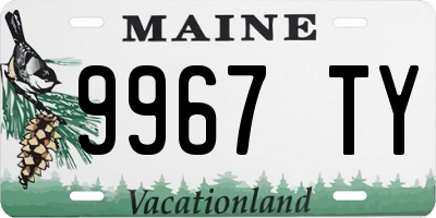ME license plate 9967TY