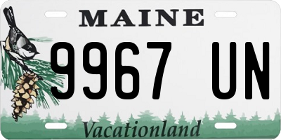 ME license plate 9967UN