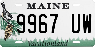 ME license plate 9967UW