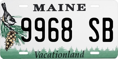 ME license plate 9968SB