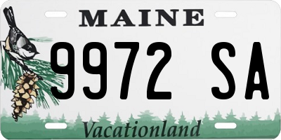 ME license plate 9972SA