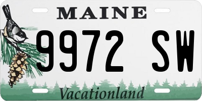 ME license plate 9972SW