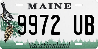 ME license plate 9972UB